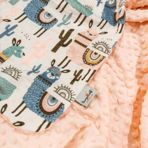 Minky Fleece Blanket - Lama