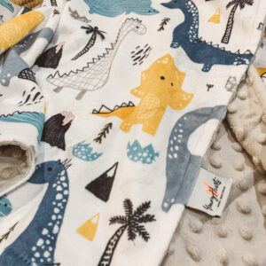 Minky Fleece Blanket - Dinosaur