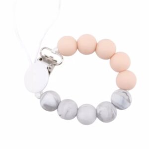 Silicone Dummy Clip - Pink Marble