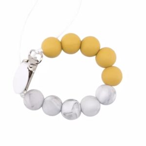 Silicone Dummy Clip - Mustard Marble