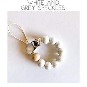 Silicone Dummy Clip - White & Grey Speckles